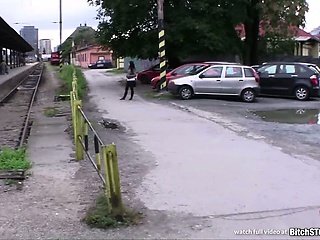 Bitch STOP - Busty teen Nikola fuck outdoor