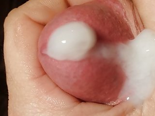 prendere in giro il mio cockhead, ultra denso sperma cremoso, super close up