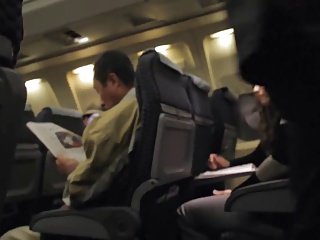 Risky Voyeur Cam Flashing in the Airplane