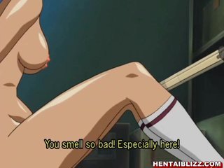 Schoolgirl hentai dildoed pussy and assfucked