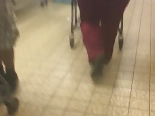 Quick big booty Gilf in maroon track suit 1