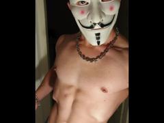 QUATTRO4FANS Anonim Maske 20 cm 8 inç Cock Sıcak Genç Kas Stand Sağım It Cumming OnlyFANS Video